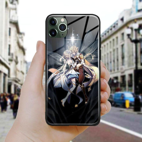 Coque téléphone Lumine  Aether Genshin Impact iPhone SE 6 6s 7 8 Plus X XR XS 11 12 Mini Pro Max housse