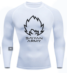 T-shirt Compression Long</br> Saiyan Army (Blanc)
