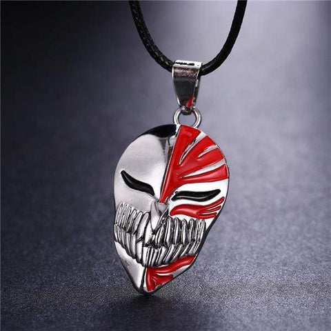Bleach argent métal collier Kurosaki masque Logo pendentif Cosplay accessoires bijoux