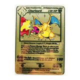 Cartes de collection Pokémon, version métallique et en or, Dracaufeu et Pikachu, jouets pour enfants de combat, cadeau de noël