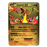 Cartes de collection Pokémon, version métallique et en or, Dracaufeu et Pikachu, jouets pour enfants de combat, cadeau de noël