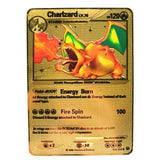 Cartes de collection Pokémon, version métallique et en or, Dracaufeu et Pikachu, jouets pour enfants de combat, cadeau de noël