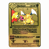 Cartes de collection Pokémon, version métallique et en or, Dracaufeu et Pikachu, jouets pour enfants de combat, cadeau de noël