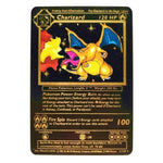 Cartes de collection Pokémon, version métallique et en or, Dracaufeu et Pikachu, jouets pour enfants de combat, cadeau de noël