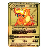 Cartes de collection Pokémon, version métallique et en or, Dracaufeu et Pikachu, jouets pour enfants de combat, cadeau de noël