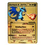 Cartes de collection Pokémon, version métallique et en or, Dracaufeu et Pikachu, jouets pour enfants de combat, cadeau de noël