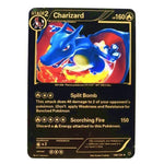 Cartes de collection Pokémon, version métallique et en or, Dracaufeu et Pikachu, jouets pour enfants de combat, cadeau de noël