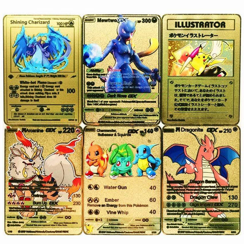 Cartes en métal doré Pokemon GX MEGA, 27 Styles nouveaux, Super Collection de cartes Anime, jouets pour enfants, cadeau de noël