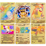 Cartes en métal doré Pokemon V MAX MEGA, 40 Styles, Super Collection de cartes Anime, jouets pour enfants, cadeau de noël personnalisable