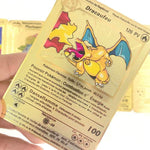 Cartes Pokemon Gold metal en français PMGBA japon, Collection Anime Charizard, cartes à jouer, jouet pour enfants, cadeau, nouvelle Collection 2021