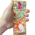 Cartes Pokemon Gold Metal V Vmax EX GX MEGA Card Super Game Charizard Pikachu Collection