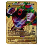 Cartes Pokemon Gold Metal V Vmax EX GX MEGA Card Super Game Charizard Pikachu Collection