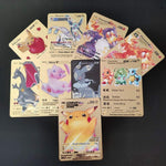 Cartes Pokemon Gold Metal V Vmax EX GX MEGA Card Super Game Charizard Pikachu Collection