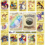 Cartes Pokemon Gold Metal V Vmax EX GX MEGA Card Super Game Charizard Pikachu Collection