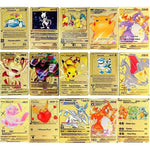 Cartes Pokemon Gold Metal V Vmax EX GX MEGA Card Super Game Charizard Pikachu Collection