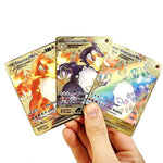 Cartes Pokemon Gold Metal V Vmax EX GX MEGA Card Super Game Charizard Pikachu Collection