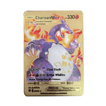 Cartes Pokemon Gold Metal V Vmax EX GX MEGA Card Super Game Charizard Pikachu Collection