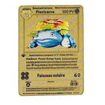 Cartes Pokemon Gold Metal V Vmax EX GX MEGA Card Super Game Charizard Pikachu Collection