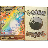 Cartes Pokemon Gold Metal V Vmax EX GX MEGA Card Super Game Charizard Pikachu Collection