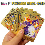 Cartes Pokemon Gold Metal V Vmax EX GX MEGA Card Super Game Charizard Pikachu Collection