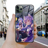 Coque téléphone Ganyu and Keqing Genshin Impact  iPhone SE 6 6s 7 8 Plus X XR XS 11 12 goodies animé manga