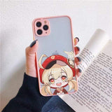 Coque téléphone Genshin impact iPhone 12 11 Pro MAX XR XS 7 SE 2020 X 8 6 Plus Cute Clear Hard Matte Cover Shockproof Shell