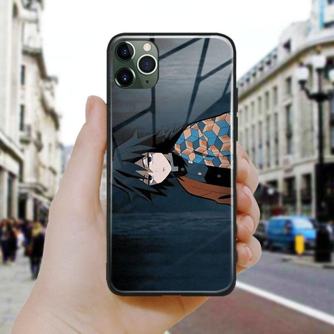 Coque téléphone kimetsu no yaiba Demon Slayer Giyuu iPhone SE 6 6s 7 8 Plus X XR XS 11 12 goodies