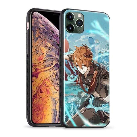 Coque téléphone tartaglia genshin impact  iPhone SE 6 6s 7 8 Plus X XR XS 11 12 Mini Pro Max