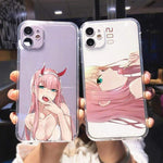 Coque téléphone Zero Two Darling in the FranXX iPhone 12 11 Pro MAX XS SE20 8 7 6Plus X XR Cute Anime Soft TPU Cover