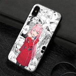 Coque téléphone zero two iPhone SE 6 6s 7 8 Plus X XR XS 11 12 goodies darling in the franxx