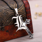 Death Note en métal argenté collier croix Logo pendentif Cosplay accessoires bijoux