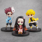 Figurine  Demon Slayer Nezuko Tanjirou Zenitsu Giyuu Inosuke Q Ver. Action Figure Anime Kimetsu no Yaiba Figurine toy