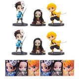 Figurine  Demon Slayer Nezuko Tanjirou Zenitsu Giyuu Inosuke Q Ver. Action Figure Anime Kimetsu no Yaiba Figurine toy