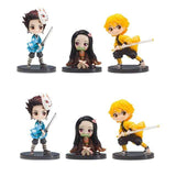 Figurine  Demon Slayer Nezuko Tanjirou Zenitsu Giyuu Inosuke Q Ver. Action Figure Anime Kimetsu no Yaiba Figurine toy