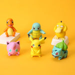 Figurine Pokemon Pikachu, salamèche, Psyduck, écureuil, Jigglypuff, Bulbasaur, personnage de dessin animé, poupée, jouet, cadeau d'anniversaire pour enfants