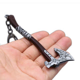 God of War 4 porte-clés Kratos glace arme Leviathan hache pendentif métal clé porte-anneau sac hommes voiture porte-clés