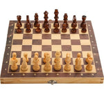 Jeu d'échecs pliant magnétique en bois, plateau de jeu en feutre, rangement intérieur, cadeau pour enfants et adultes, 39cm x 39cm