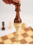 Jeu d'échecs pliant magnétique en bois, plateau de jeu en feutre, rangement intérieur, cadeau pour enfants et adultes, 39cm x 39cm
