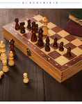 Jeu d'échecs pliant magnétique en bois, plateau de jeu en feutre, rangement intérieur, cadeau pour enfants et adultes, 39cm x 39cm
