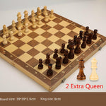 Jeu d'échecs pliant magnétique en bois, plateau de jeu en feutre, rangement intérieur, cadeau pour enfants et adultes, 39cm x 39cm