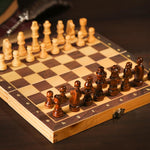 Jeu d'échecs pliant magnétique en bois, plateau de jeu en feutre, rangement intérieur, cadeau pour enfants et adultes, 39cm x 39cm