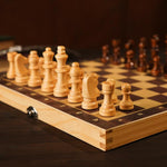 Jeu d'échecs pliant magnétique en bois, plateau de jeu en feutre, rangement intérieur, cadeau pour enfants et adultes, 39cm x 39cm