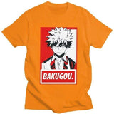 Katsuki Bakugo Tshirt Men My Hero Academia t-shirt manches courtes 100% coton décontracté mode cosplay
