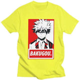 Katsuki Bakugo Tshirt Men My Hero Academia t-shirt manches courtes 100% coton décontracté mode cosplay