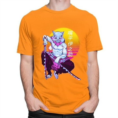 Kimetsu No Yaiba Demon Slayer inosuke t-shirt manches courtes 100% coton décontracté mode cosplay