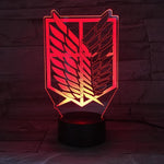 Lampe Attack on Titan Shingeki no Kyojin lampe led 3D cadeau wings
