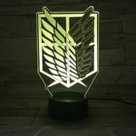 Lampe Attack on Titan Shingeki no Kyojin lampe led 3D cadeau wings