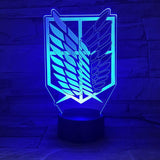 Lampe Attack on Titan Shingeki no Kyojin lampe led 3D cadeau wings