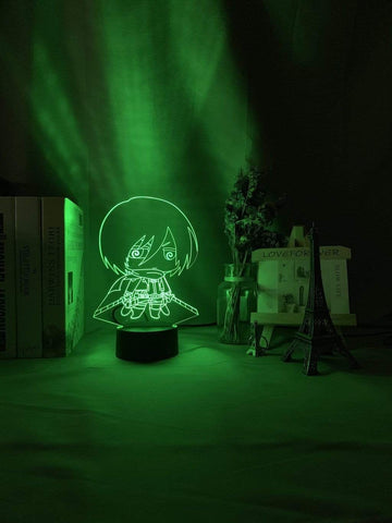 Lampe Attaque des titans Attack on Titan Mikasa Ackerman Lampe Led 3D veilleuse Décor