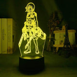 Lampe Attaque des titans Attack on Titan Mikasa Ackerman Lampe Led 3D veilleuse Décor